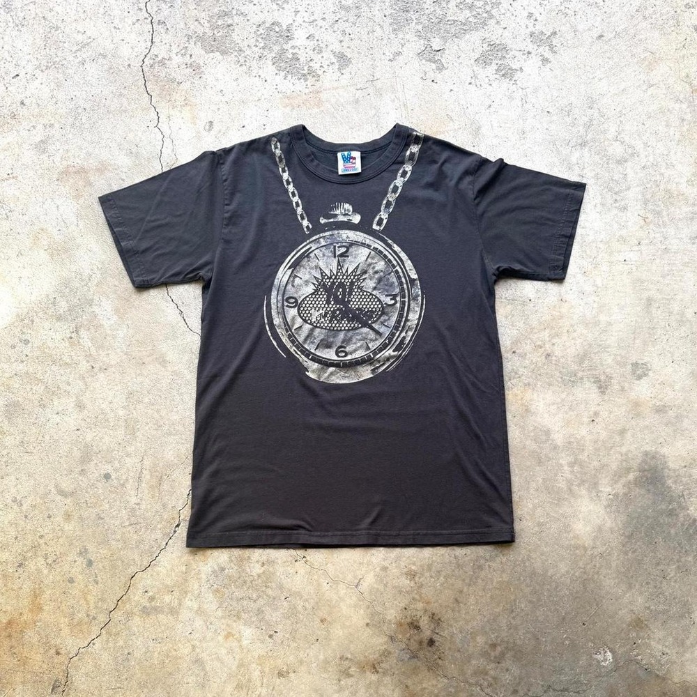 Junk Food Yo MTV Raps Flavor Flav Clock Tshirt Black Mens M Vintage 2000s Y2K